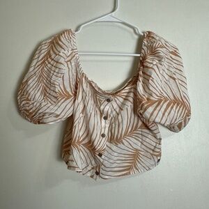 NEW Roxy Beige Floral Crop Top Women Size S